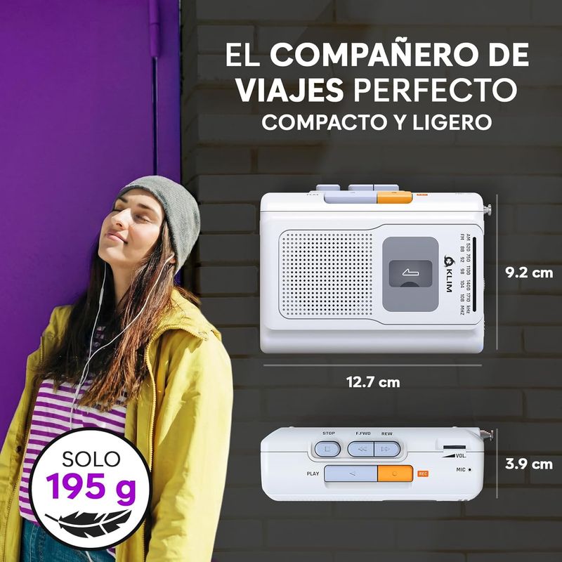 NUEVO - K8 Reproductor Cassette Radio AM/FM afbeelding 2