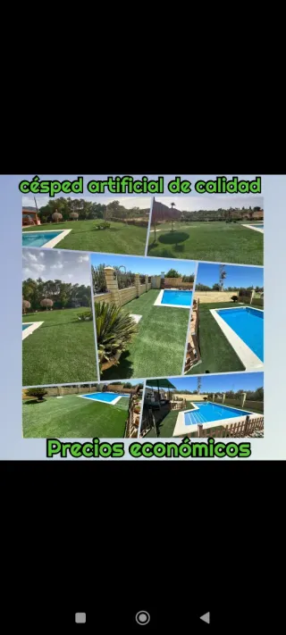 Césped artificial verde