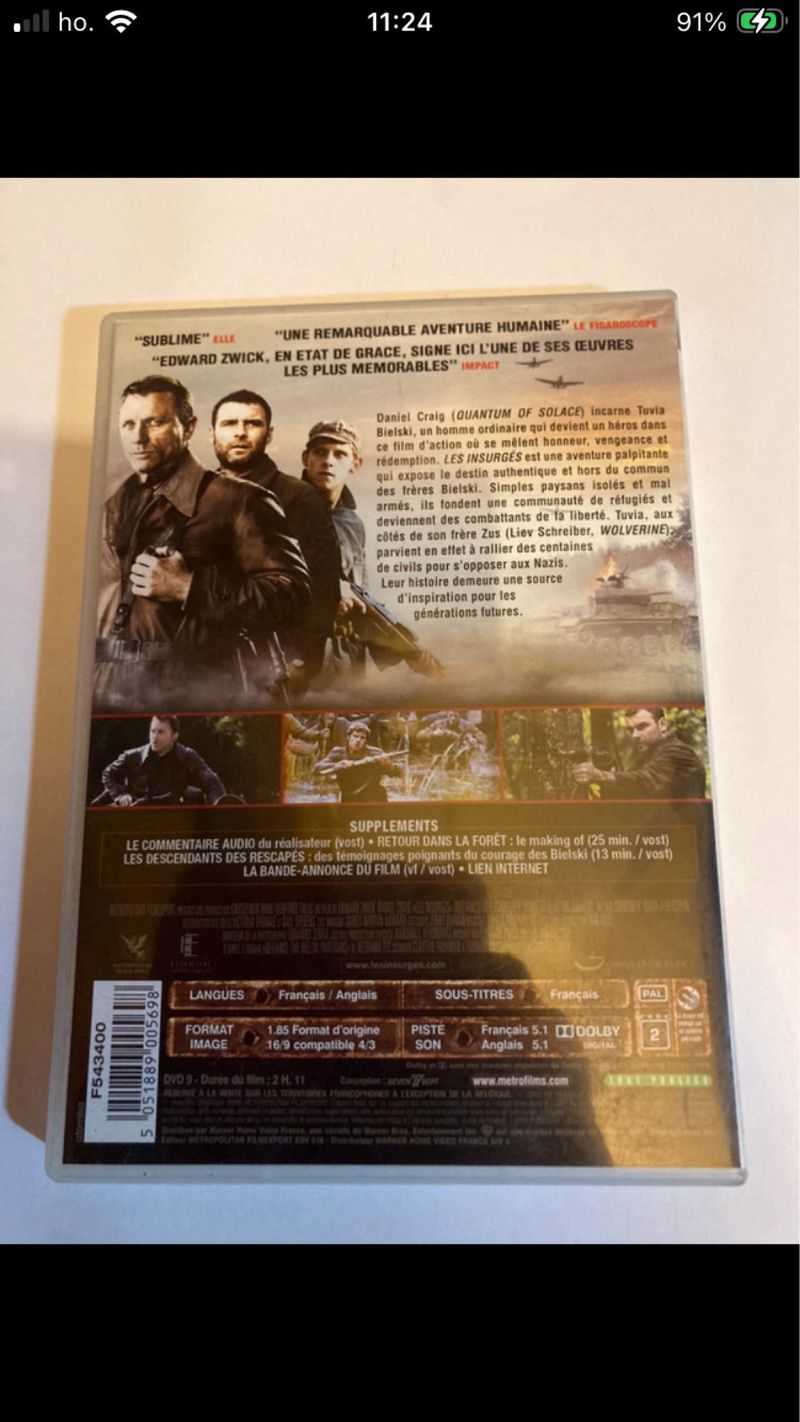 DVD Les Insurgés - Daniel Craig afbeelding 2