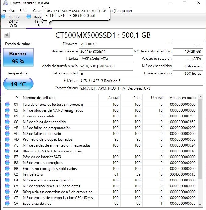 Crucial SSD 500GB MX500 afbeelding 3