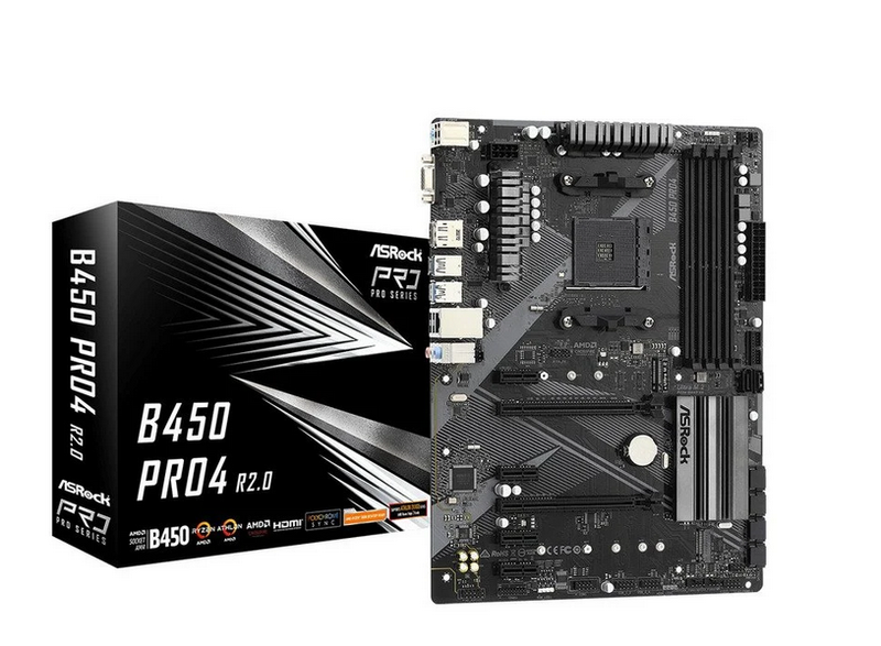 Placa Base ASRock B450 Pro4 R2.0 ATX DDR4 AM4
