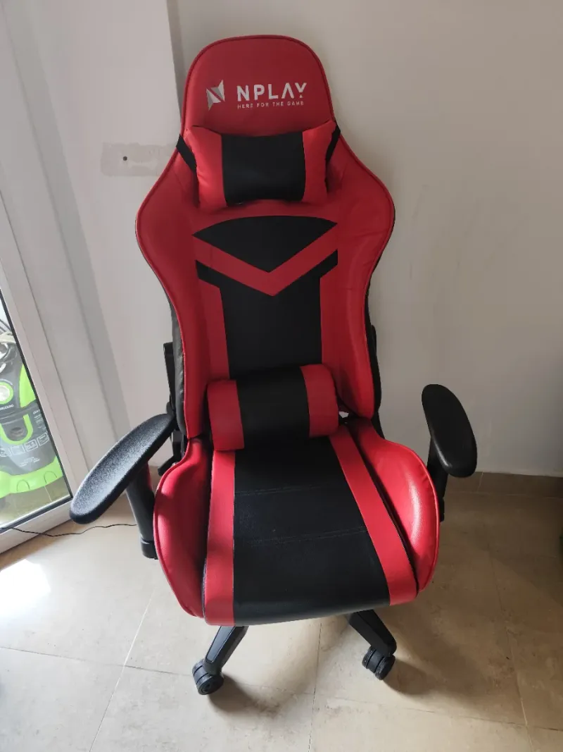 Silla Gaming Nplay Negra/Roja Piel Sintética afbeelding 2