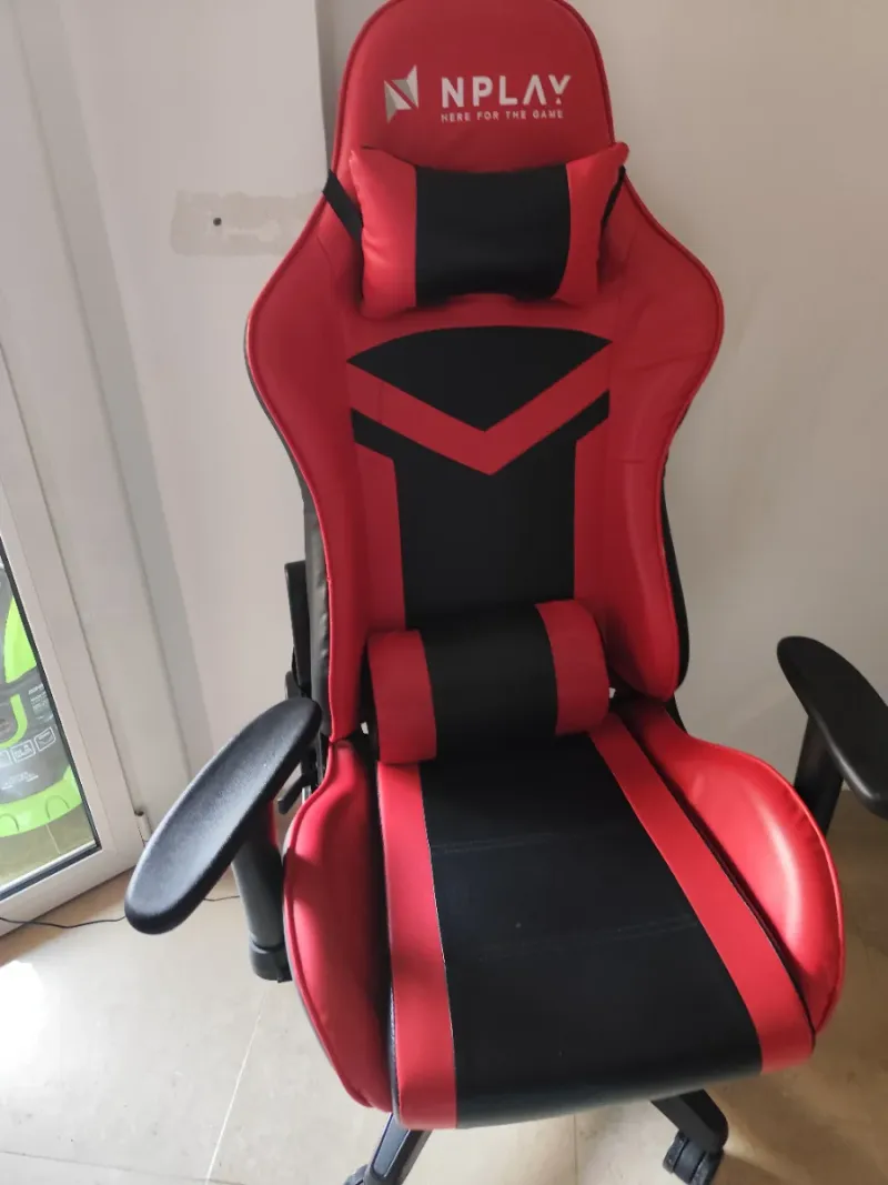 Silla Gaming Nplay Negra/Roja Piel Sintética afbeelding 3