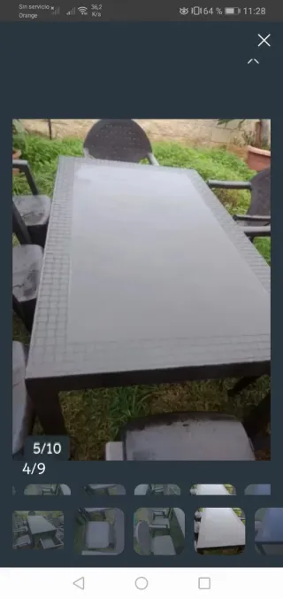 Mesa y 8 sillas de jardín/terraza