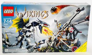 LEGO Vikings 7021 Catapulta vs Dragón