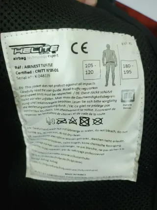 Chaleco Airbag Helite Turtle Talla XL