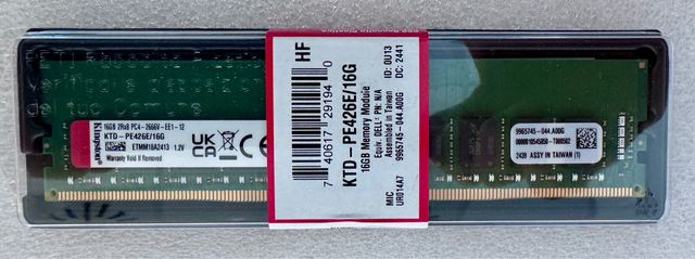 Kingston DDR4 16GB PC4-2666V-EE1-12