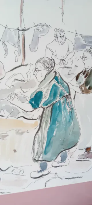 Acuarela Rosa Gelpi 63x45 enmarcada