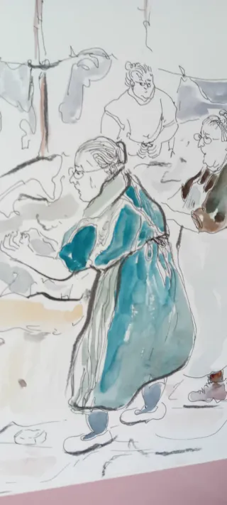 Acuarela Rosa Gelpi 63x45 enmarcada