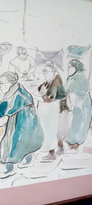 Acuarela Rosa Gelpi 63x45 enmarcada