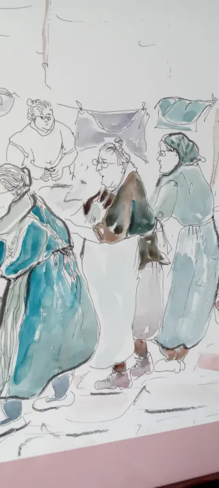 Acuarela Rosa Gelpi 63x45 enmarcada