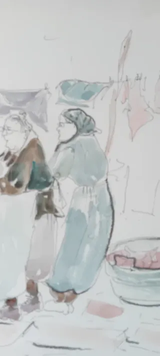 Acuarela Rosa Gelpi 63x45 enmarcada