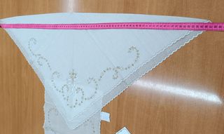 Manteleta fallera batista blanca bord. oro y blanc