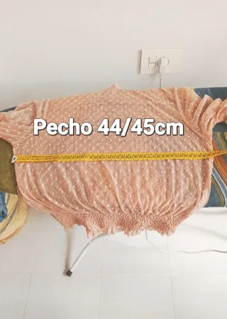 Blusa rosa transparente topos talla S