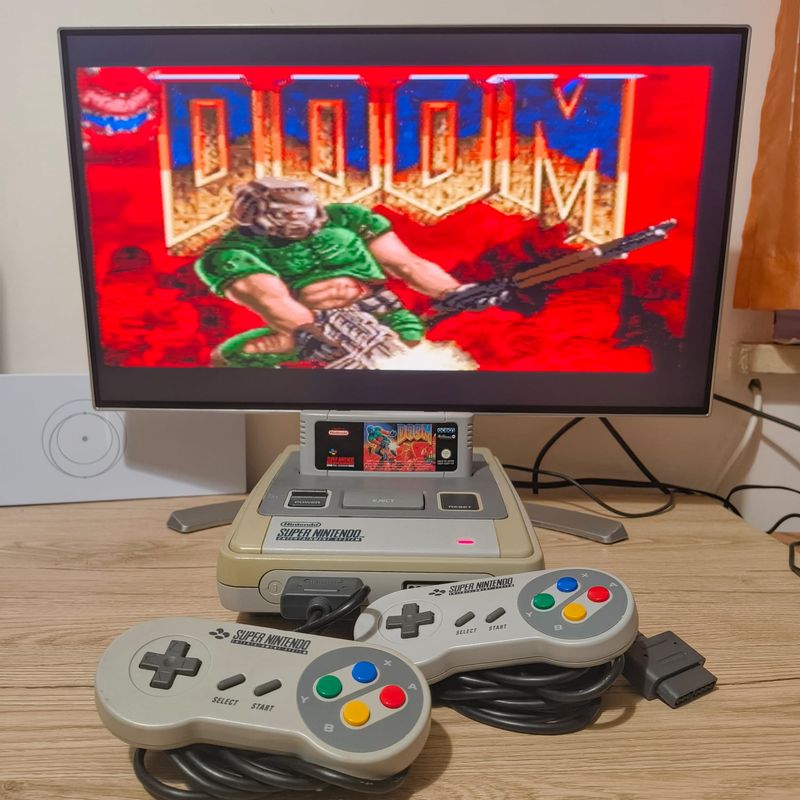 Super Nintendo Snes 1Chip-01 Pal Eur 2 controladores afbeelding 2