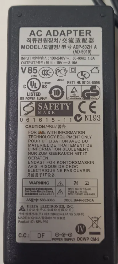 Cargador Delta Electronics ADP-60ZH A