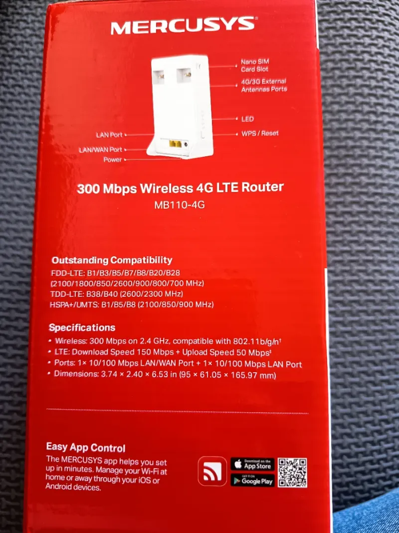 Router 4G LTE MERCUSYS MB110-4G afbeelding 5