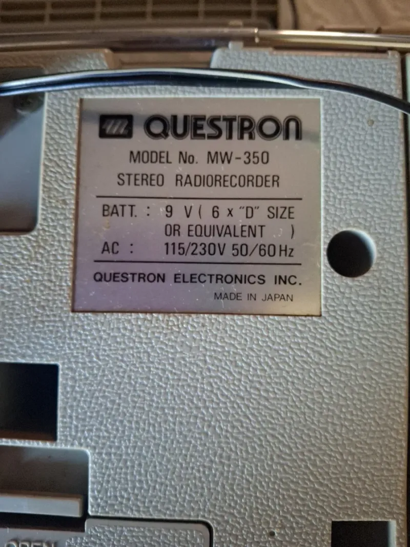 Radiocasete Questron Stereo MW 350 afbeelding 3
