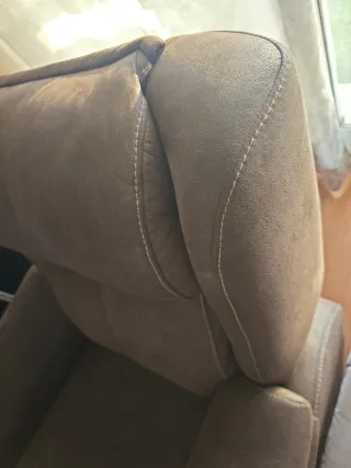 Sillón relax manual tapizado en ante