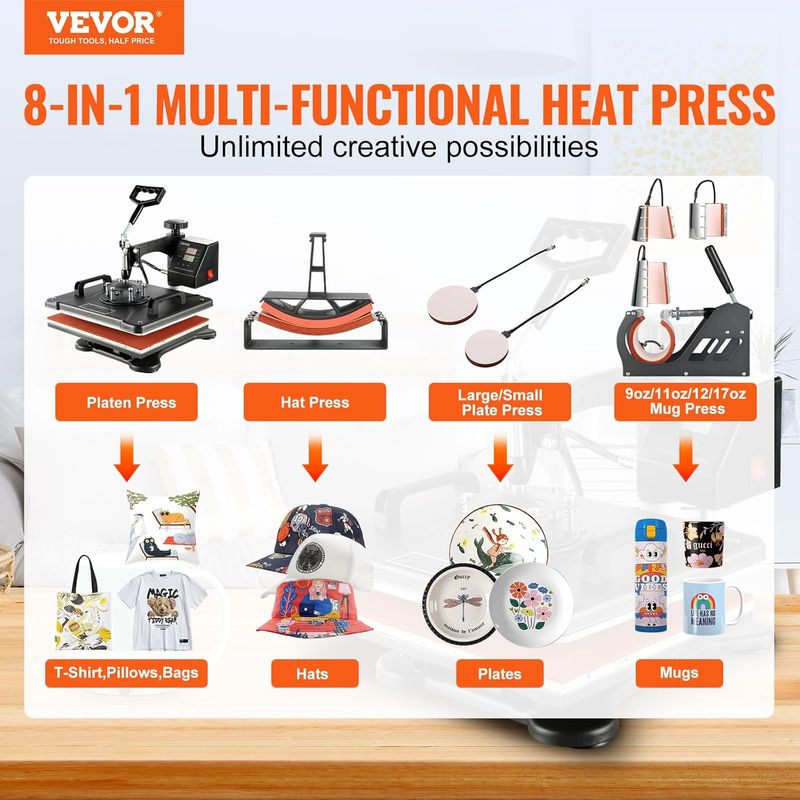 Máquina de Calor VEVOR 8 en 1 afbeelding 6