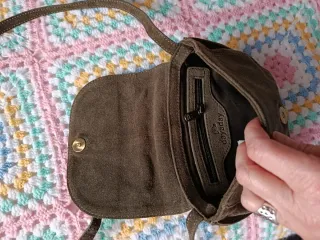 Bolso bandolera piel marrón pequeño