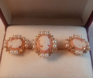 Pendientes Oro 18klts y Camafeos