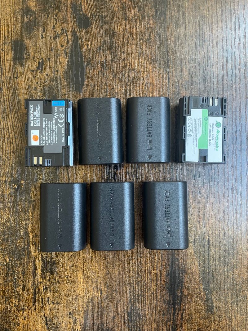 Pack 7 Baterías LP-E6 para Canon y Blackmagic