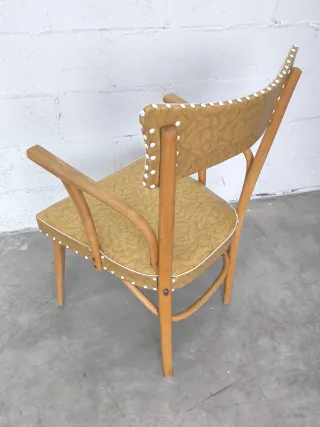 Silla vintage madera y polipiel