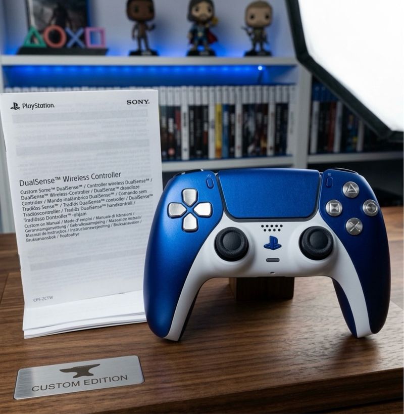 Mando PS5 DualSense Personalizado Azul/Blanco