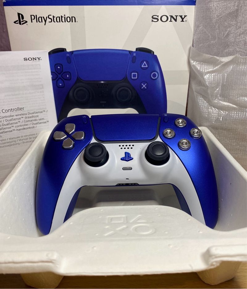 Mando PS5 DualSense Personalizado Azul/Blanco afbeelding 2