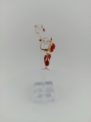 Pendientes Oro y Coral Rojo