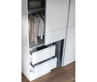 Armario NEVADA PLUS blanco con puertas  y 3 cajone