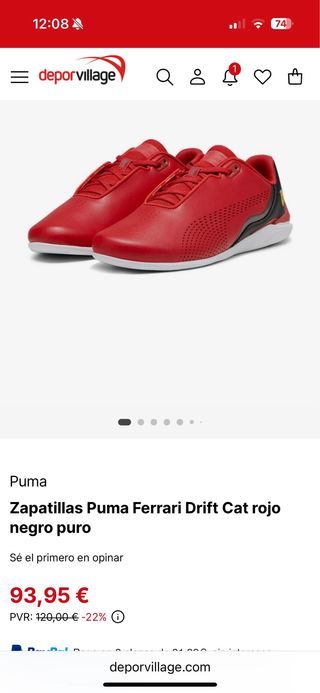 Zapatillas Puma Ferrari Rojas. Drift Cat Decima