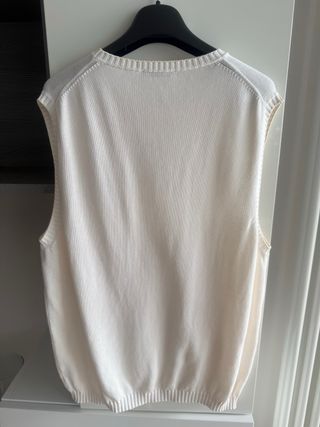 Gilet New Jersey uomo cotone panna