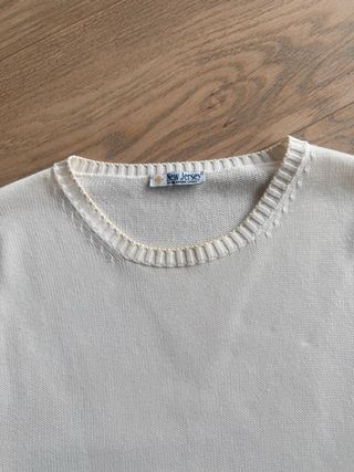 Gilet New Jersey uomo cotone panna