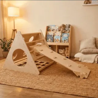 Cubo Triangolo Scalata in Legno Montessori Rampa