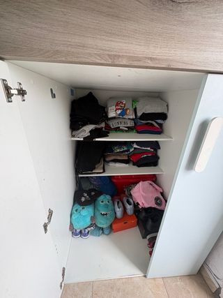 Litera Dos Camas Azul blanco y marron