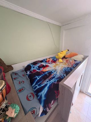 Litera Dos Camas Azul blanco y marron