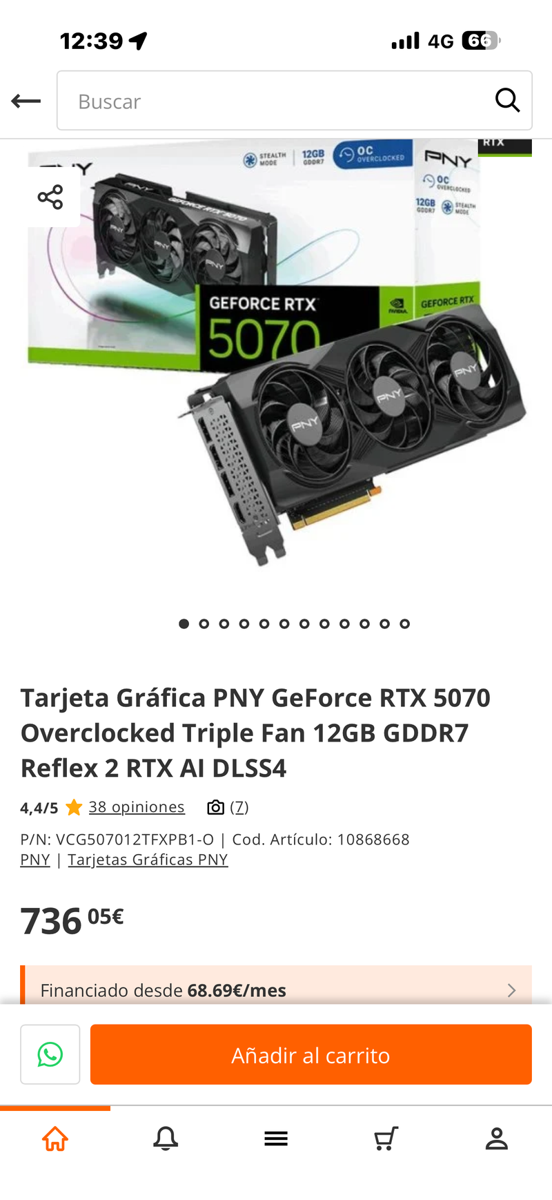 PNY GeForce RTX 5070 OC 12GB GDDR7 afbeelding 5