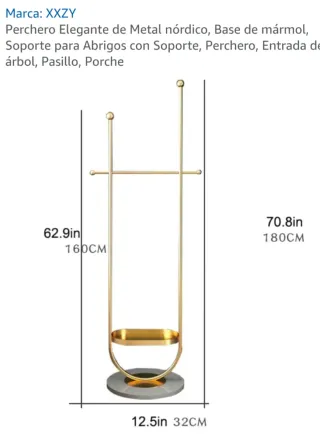 Perchero XXZY Metal Nórdico Mármol