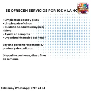 SE OFRECEN SERVICIOS POR HORAS