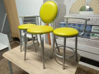 Juego de 3 Sillas de Cocina Amarillas
