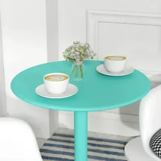 Mesa redonda metal turquesa Ø60x72 cm