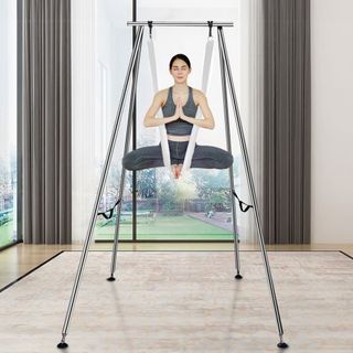 Estructura de Yoga Aéreo y Hamaca de Yoga, Soporte Profesional de Columpio de Yoga de 9.67 pies de Altura Viene con Hamaca Aérea de 6.6 Yards, Capacidad de Carga Máxima de 551.15 lbs Estructura de...