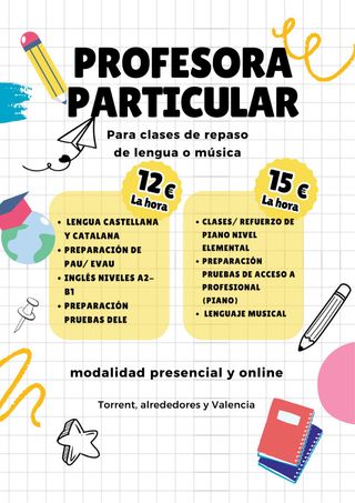 Clases particulares de lengua, musica y piano