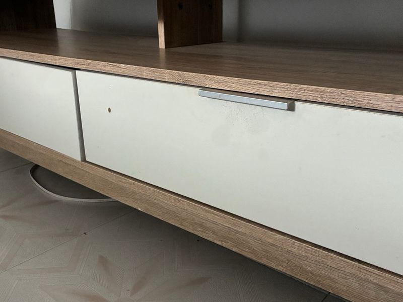 Mesa TV Beige y Madera afbeelding 2