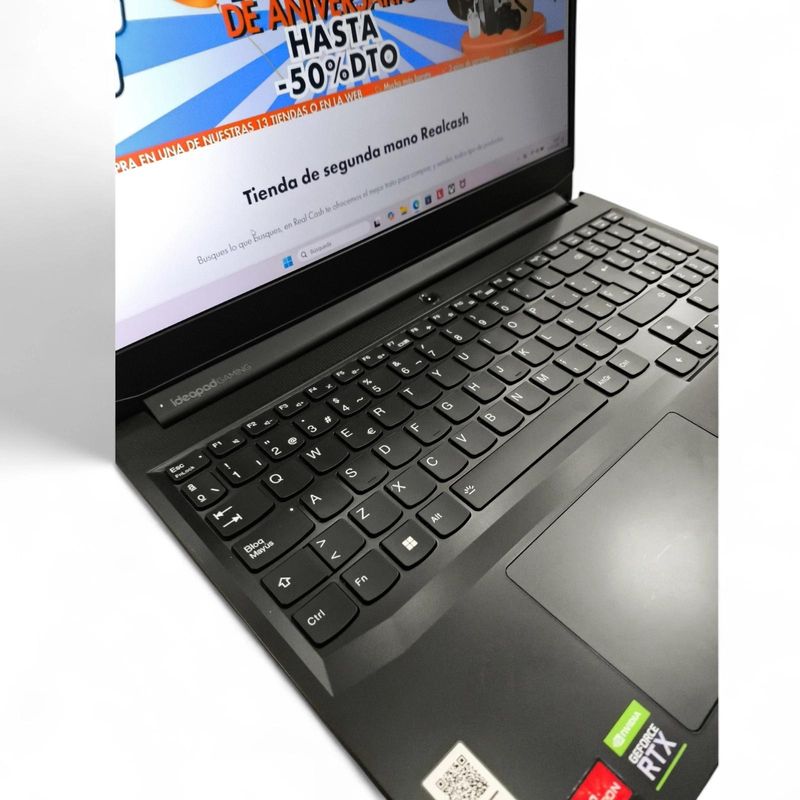 PORTATIL LENOVO IDEAPAD 15ACH6 RYZEN 5 5600H RTX 3050 16GB RAM 512 GB SSD CON CARGADOR afbeelding 4