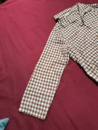 Camisa cuadros marrón y blanco