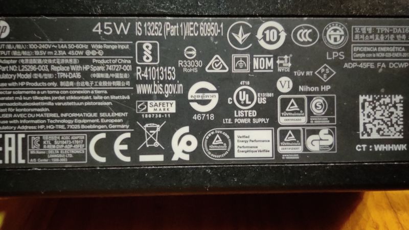 Adaptador de corriente para portátil HP de 45W afbeelding 2