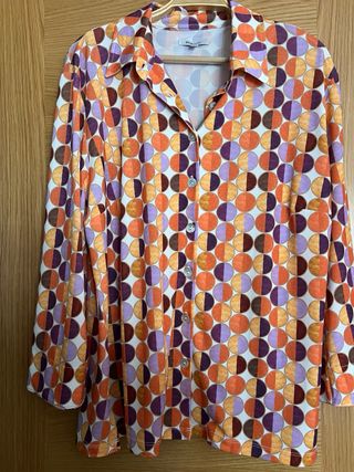Camisa retro geométrica vintage talla 46